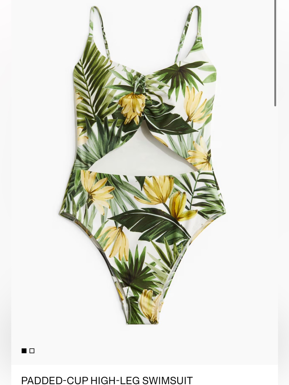 NWT one piece cutout swimsuit H&M green palm leaves